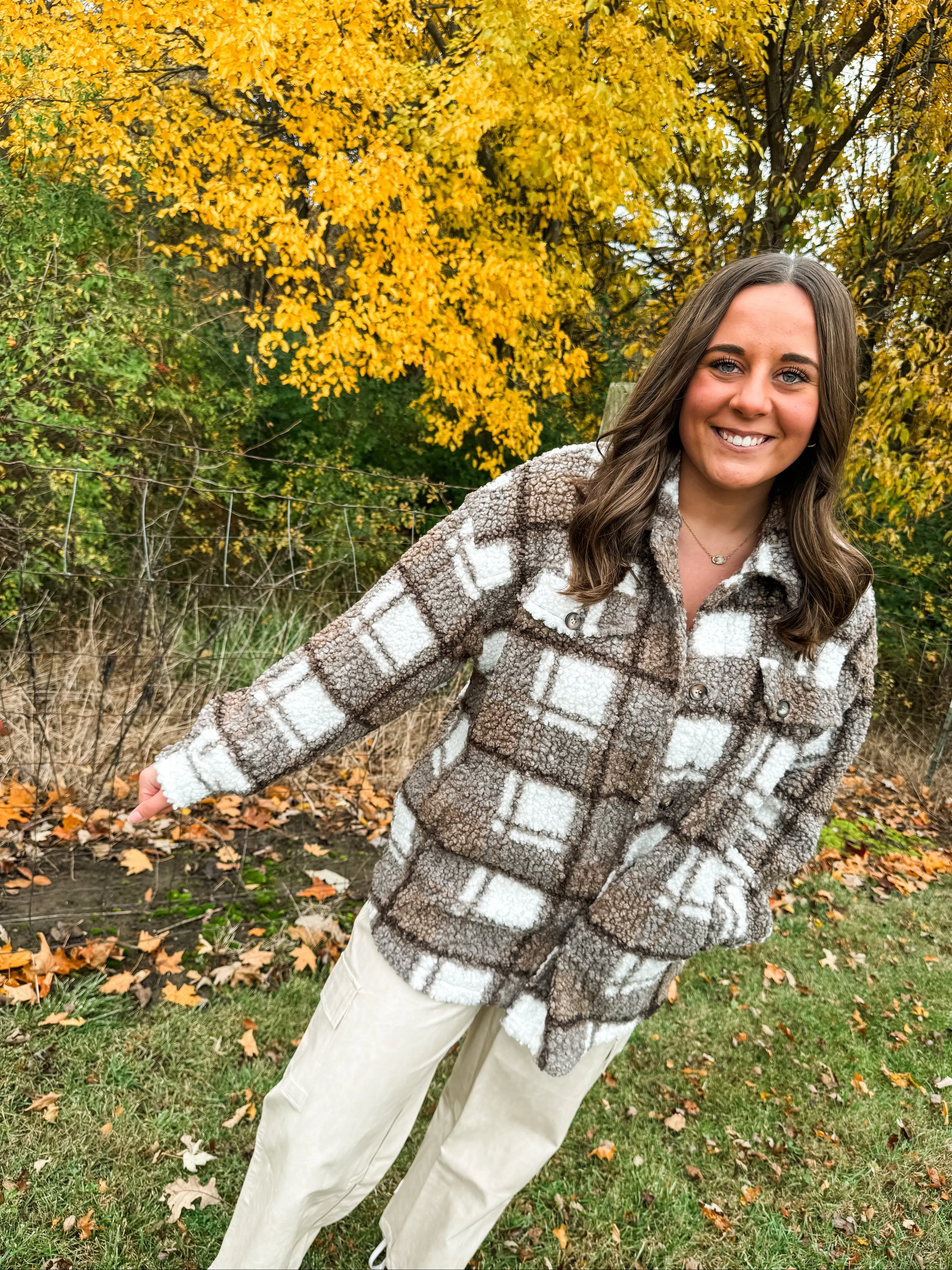 MY TYPE SHERPA JACKET-BROWN