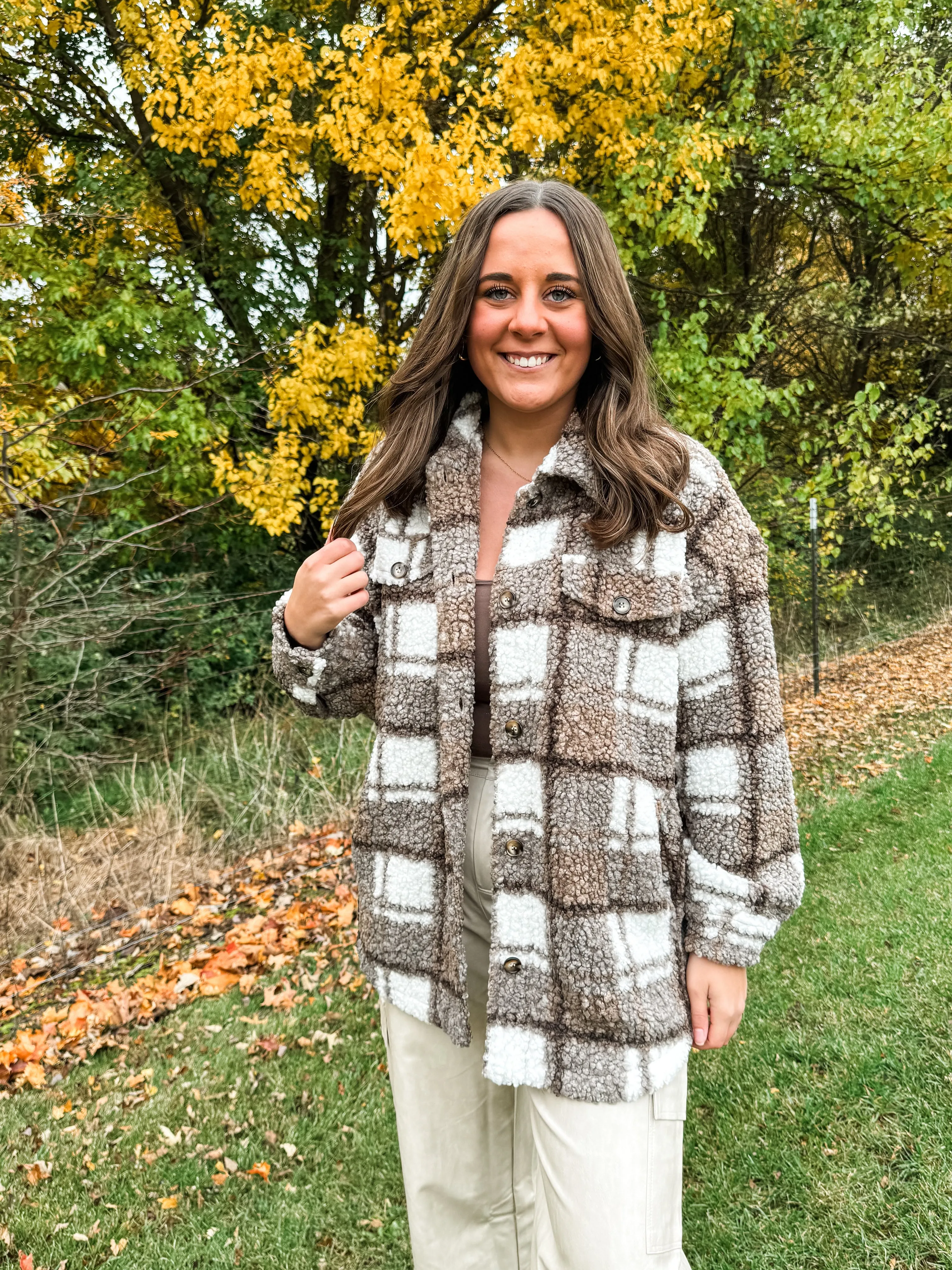 MY TYPE SHERPA JACKET-BROWN