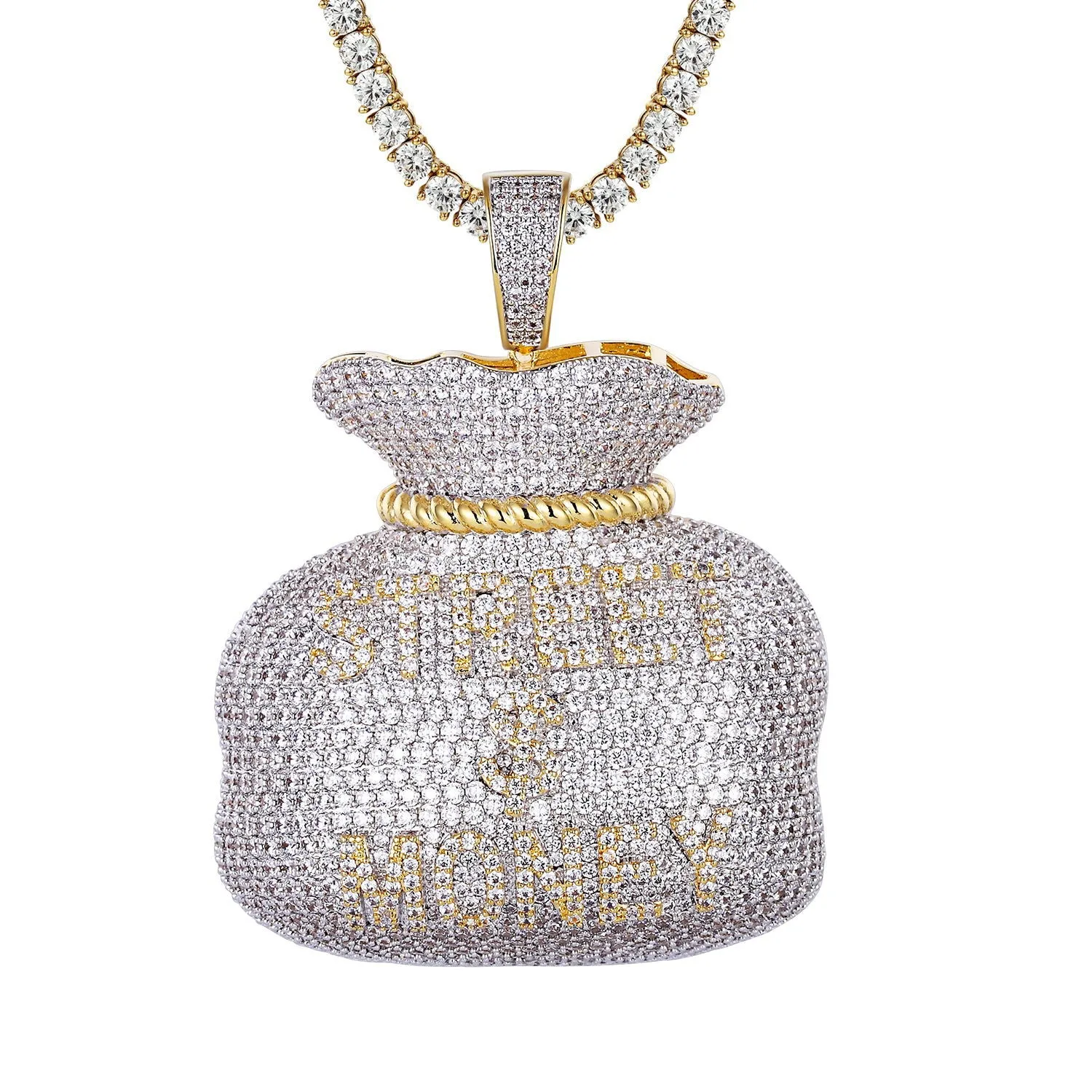 New Men's 3D Street Money Dollar Bag  Pendant