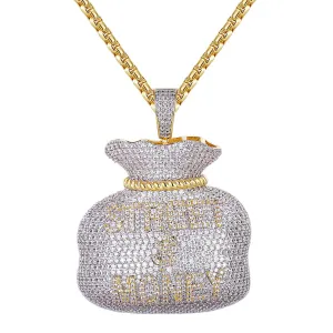 New Men's 3D Street Money Dollar Bag  Pendant
