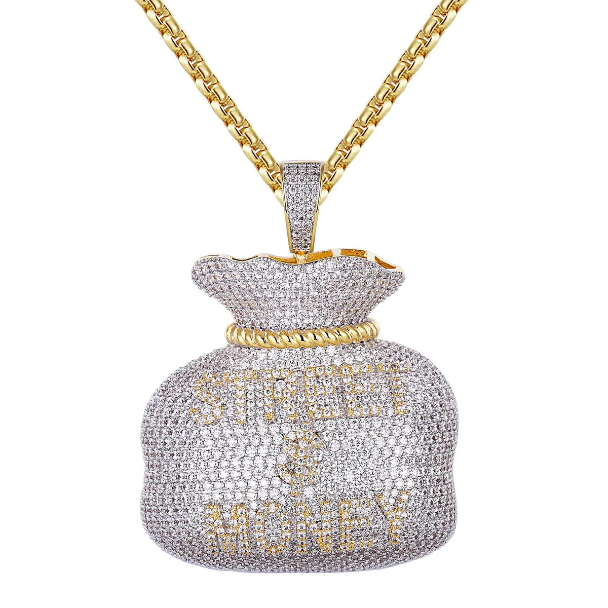 New Men's 3D Street Money Dollar Bag  Pendant