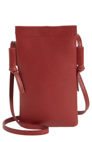 New Nordstrom The Smartphone Leather Crossbody Bag MADEWELL in Deep Red Leather! Retails $74 