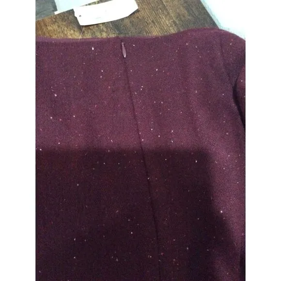 New NWT Banana Republic Size 14 wool blend skirt Burgandy lined womens