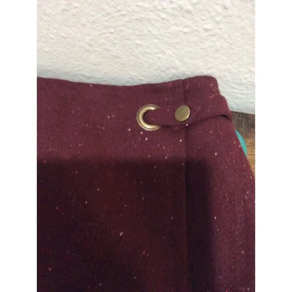 New NWT Banana Republic Size 14 wool blend skirt Burgandy lined womens