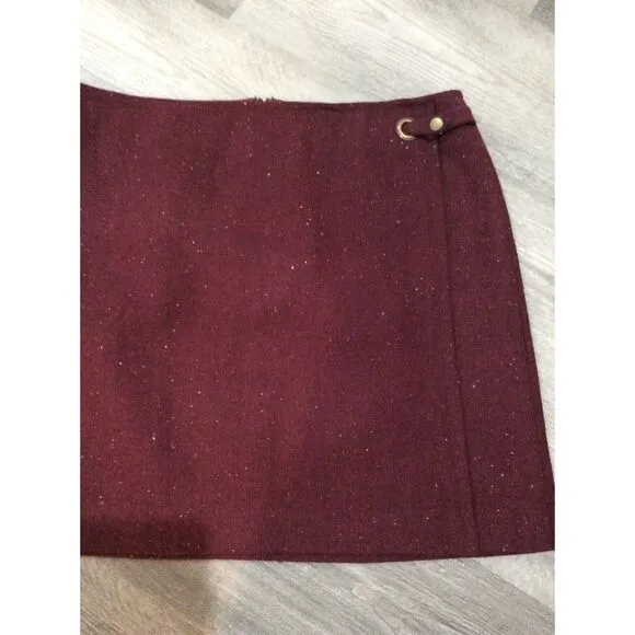 New NWT Banana Republic Size 14 wool blend skirt Burgandy lined womens