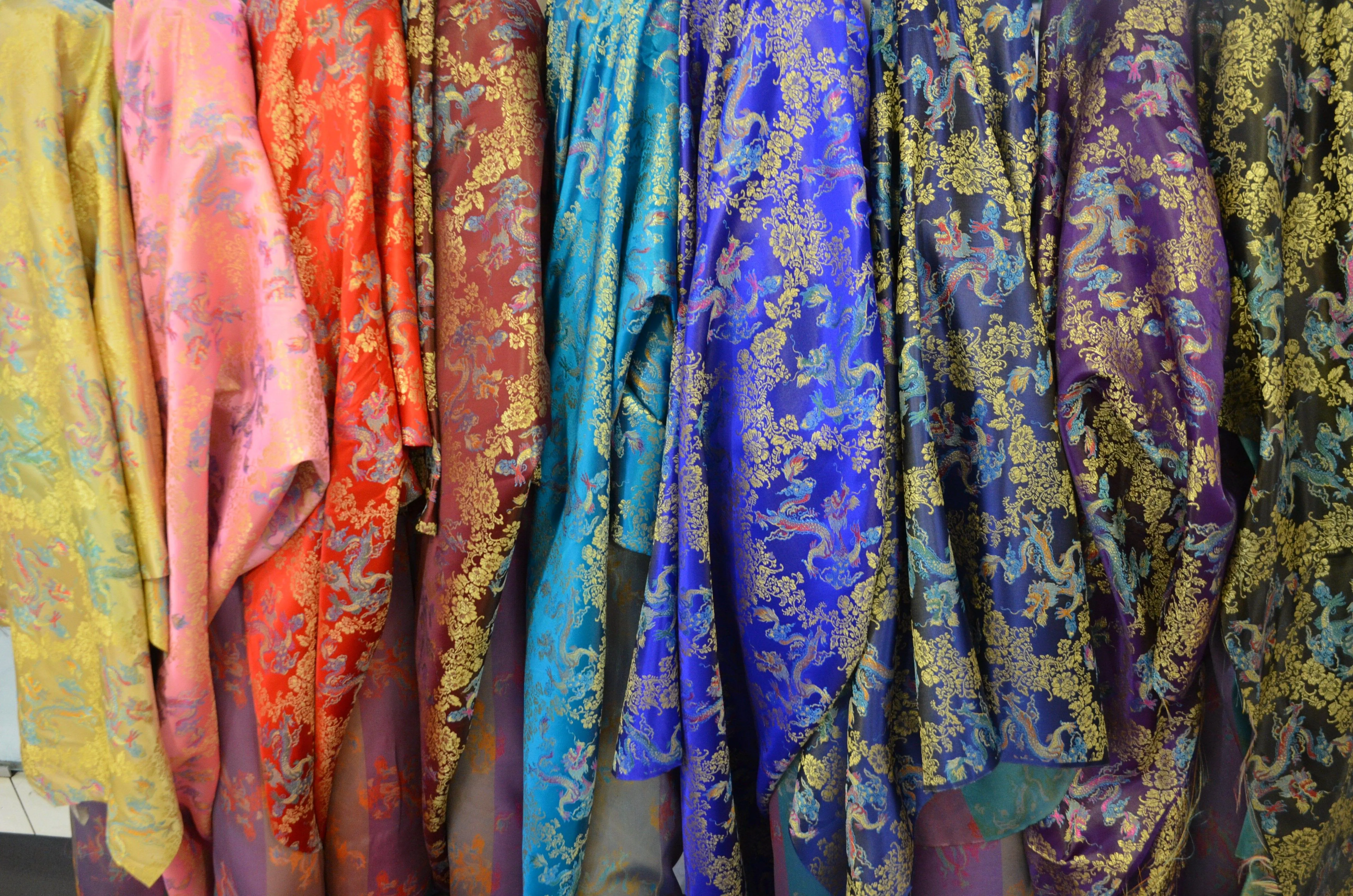 New Oriental Dragon Brocade | Chinese Dragon Pattern Fabric | 45 Inch Wide | Luxurious Chinese Brocade Satin