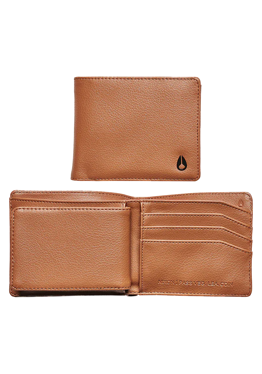 Nixon Pass Vegan Leather Coin Wallet - Brown