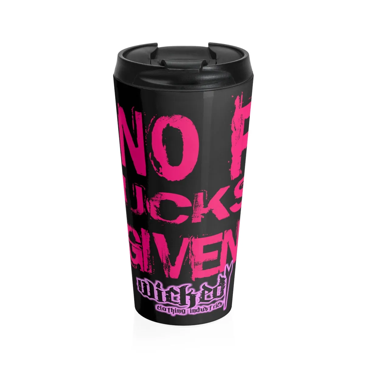 No F@CKS Given/Pink/ Stainless Steel Travel Mug
