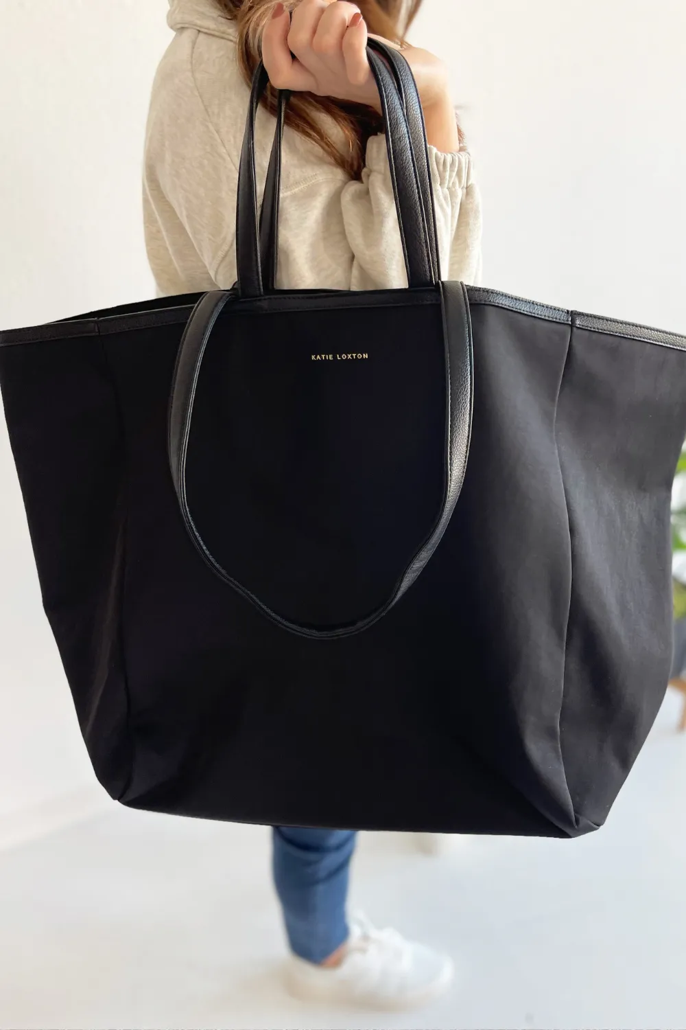 Nylon-Luxe Oversized Tote Bag