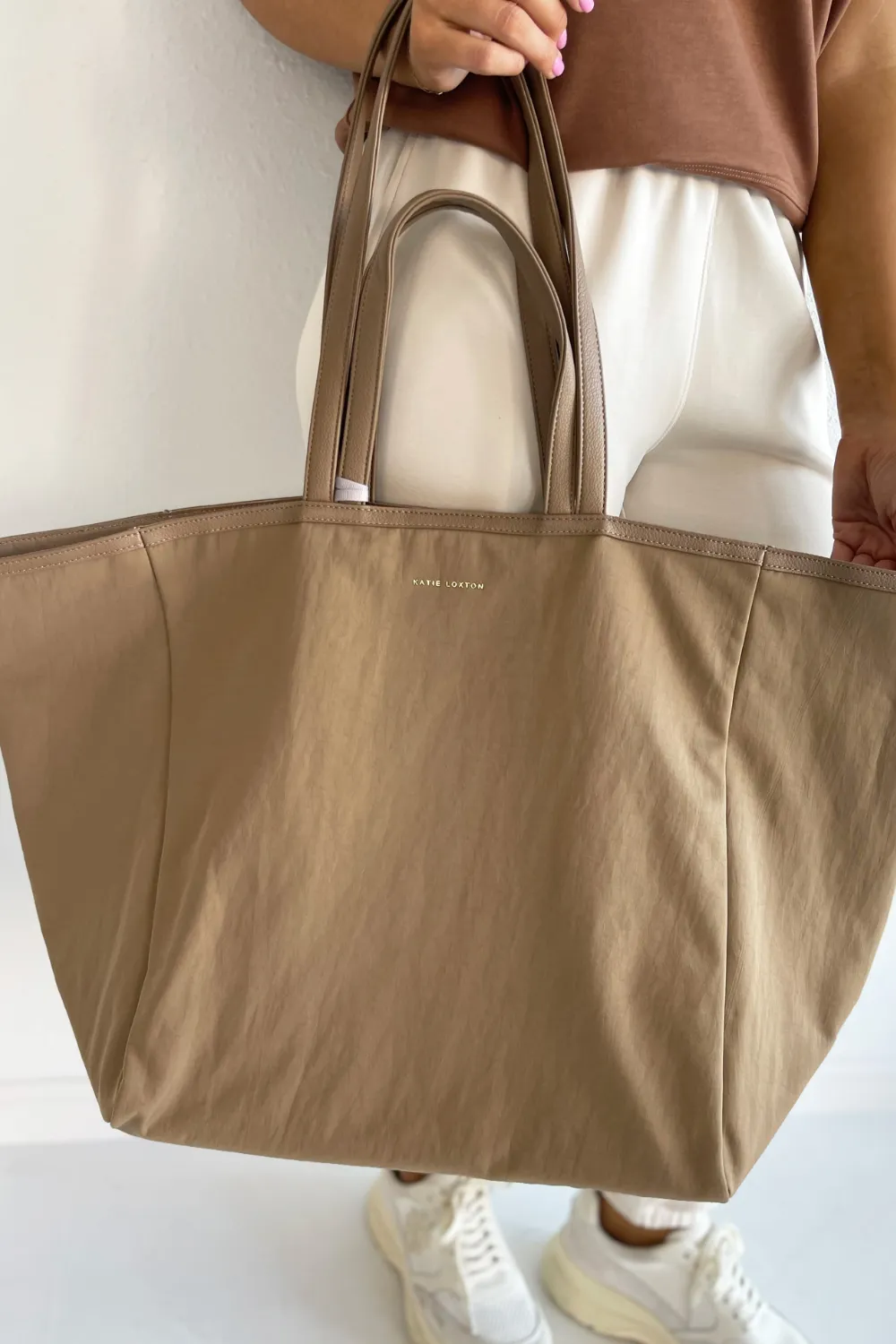 Nylon-Luxe Oversized Tote Bag