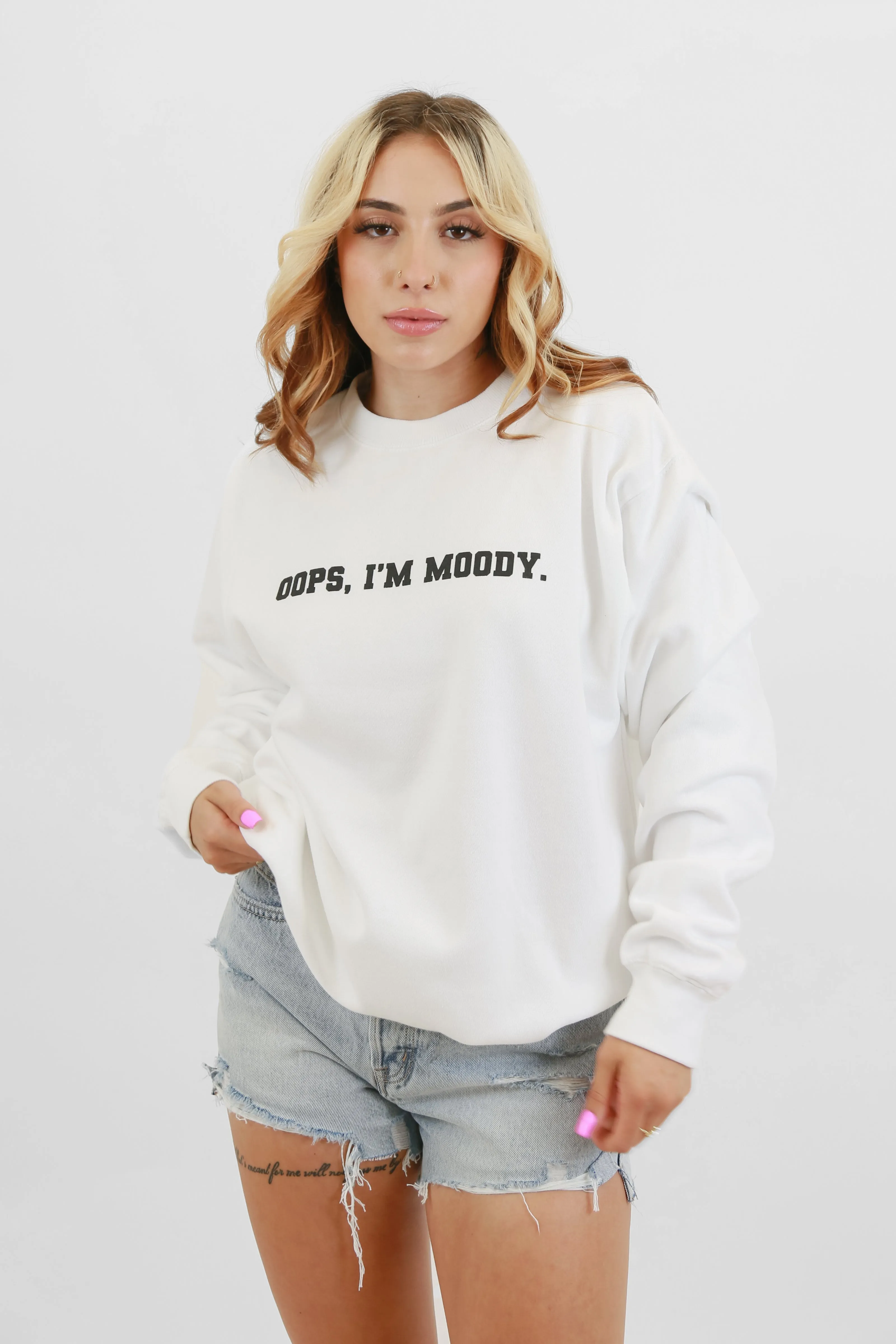 Oops I'm Moody Puff Oversized Sweatshirt
