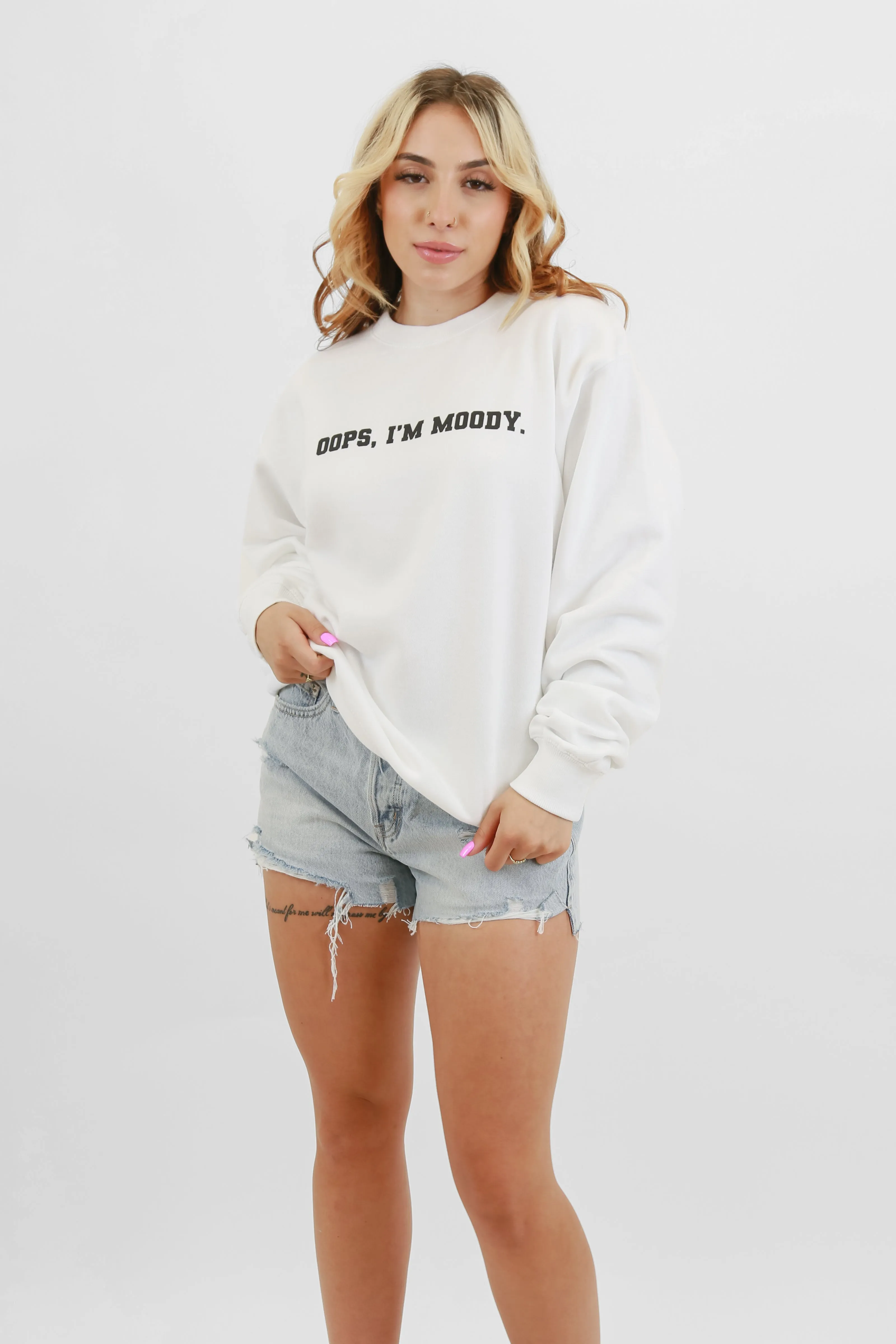 Oops I'm Moody Puff Oversized Sweatshirt