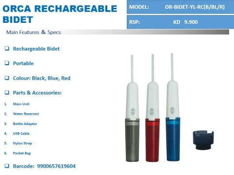 Orca Portable Rechargeable Bidet