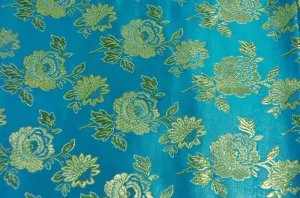 Oriental Metallic Flower Brocade | Metallic Satin Brocade B88 | 58 Inch Wide | Luxurious Chinese Fabric