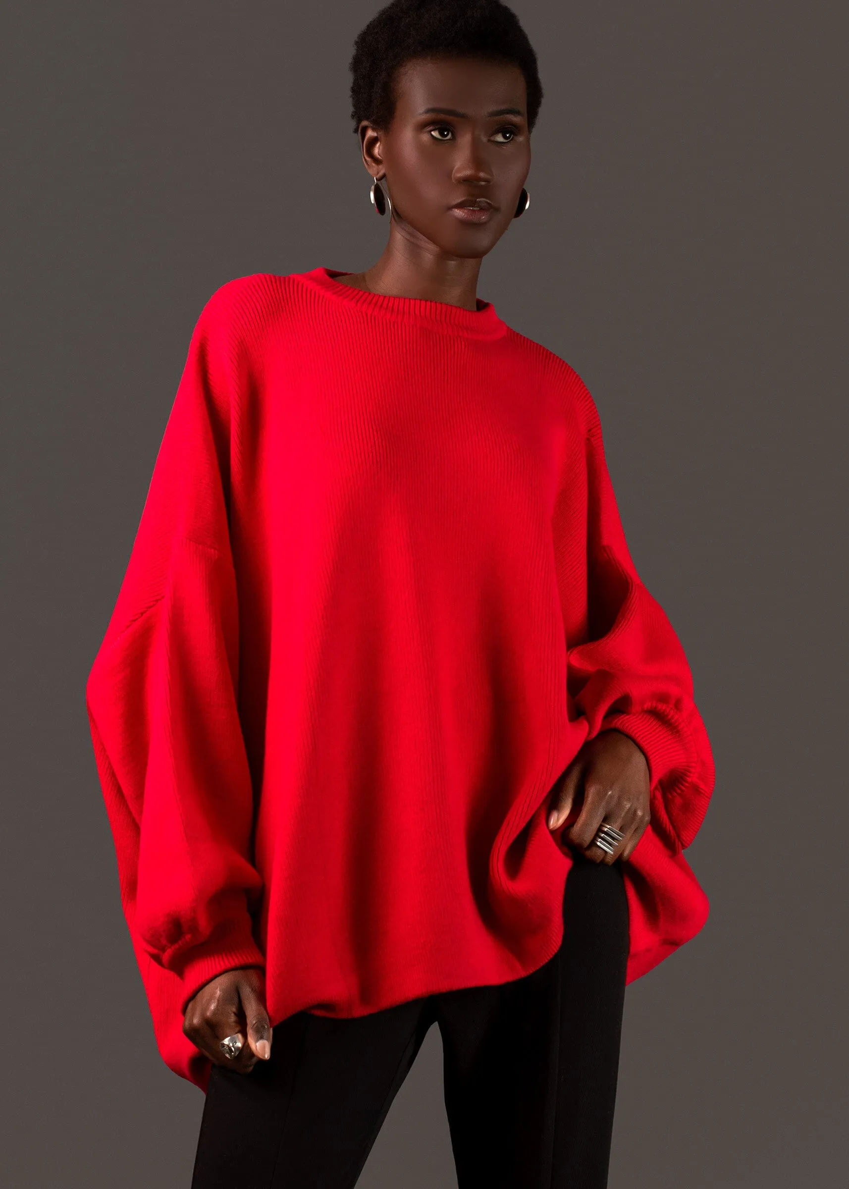 Oversized Balloon Sleeve Sweater