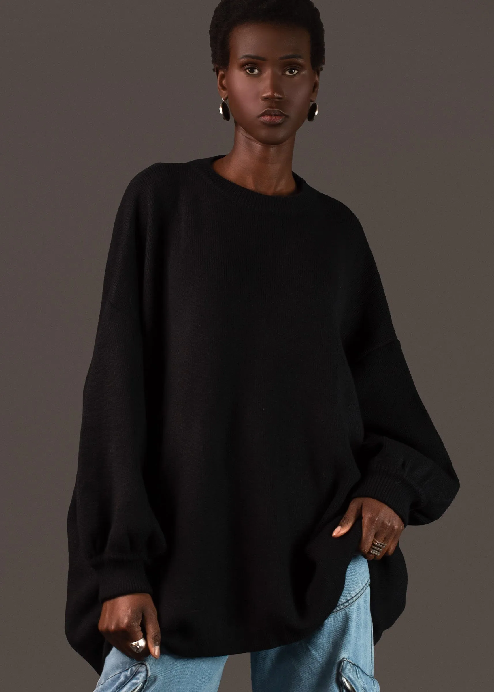 Oversized Balloon Sleeve Sweater