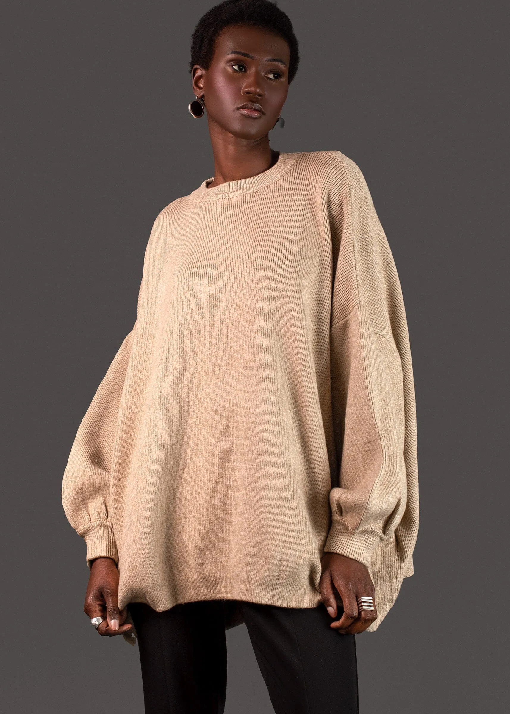 Oversized Balloon Sleeve Sweater