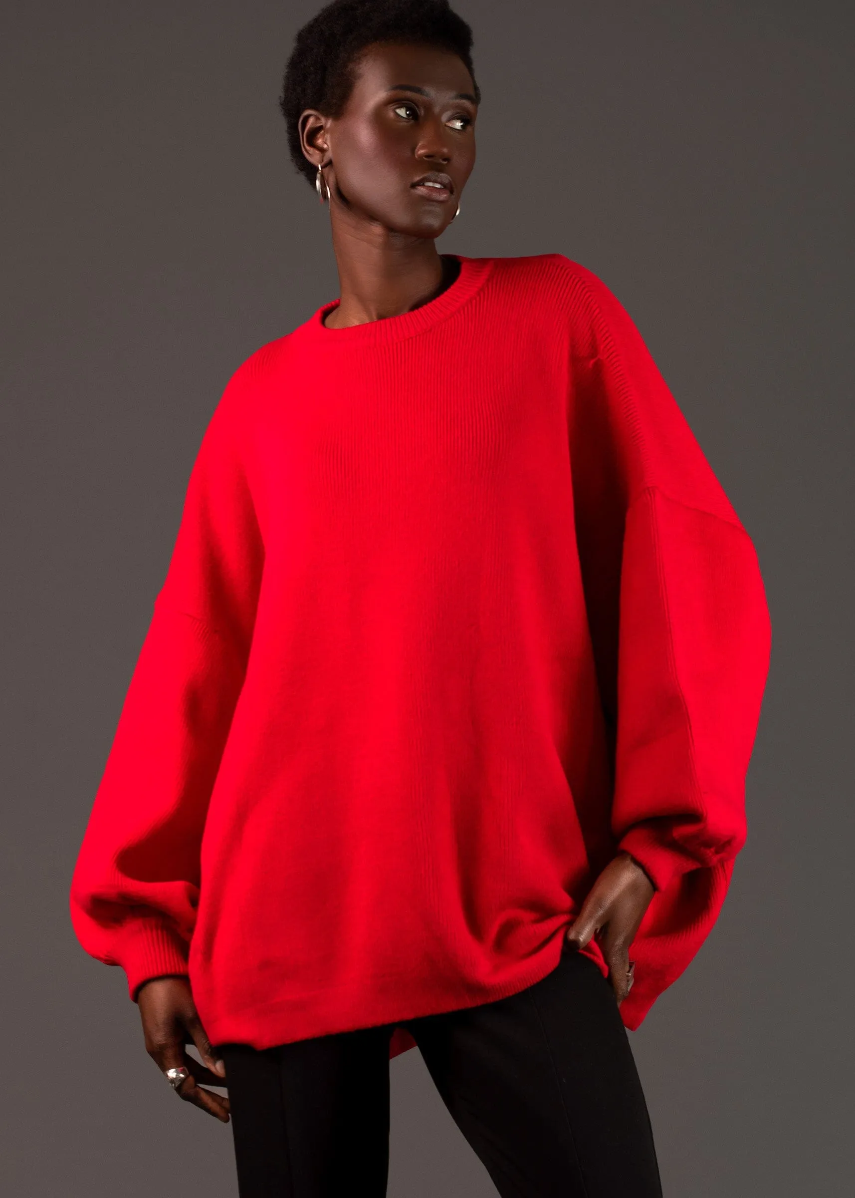 Oversized Balloon Sleeve Sweater