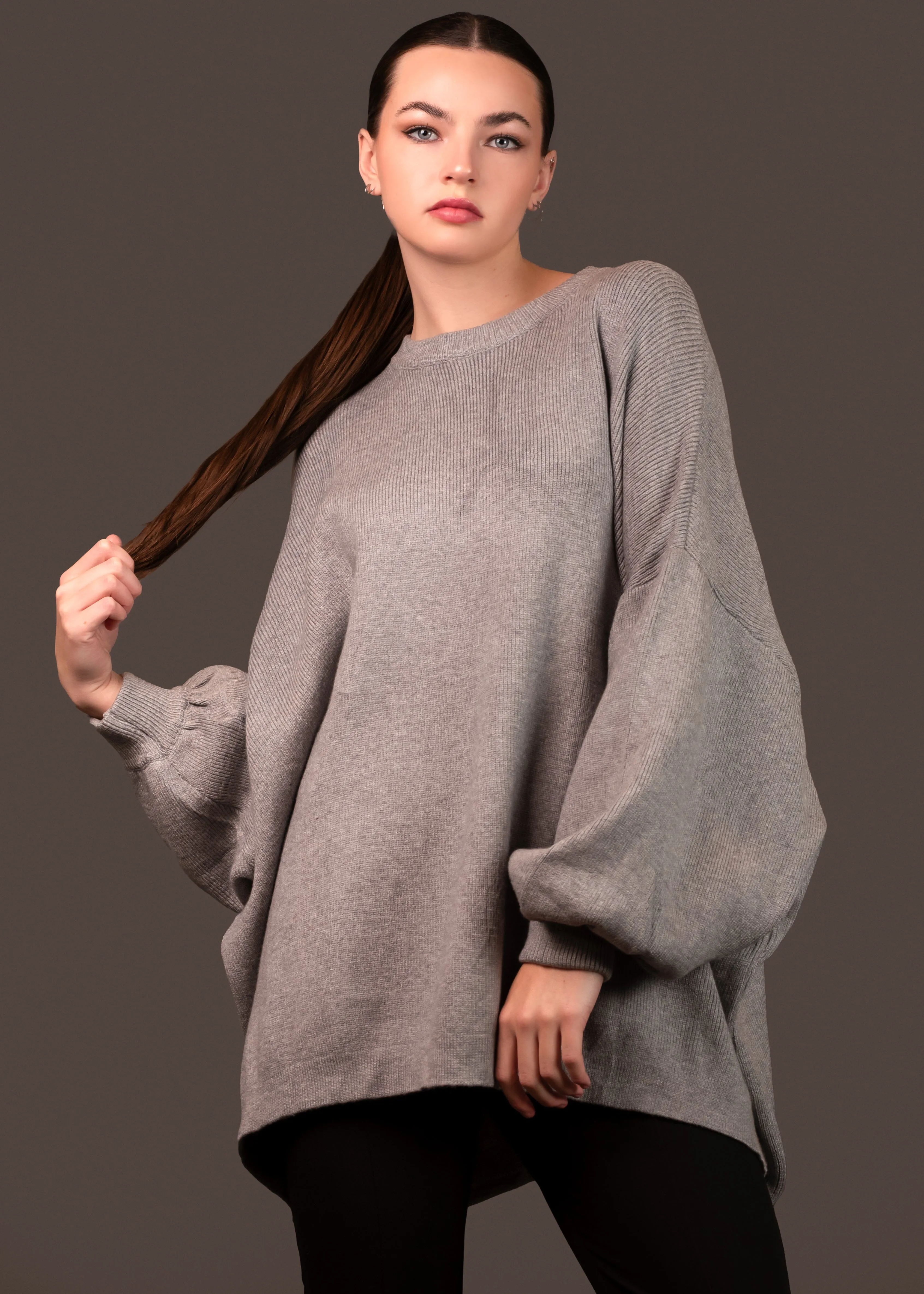 Oversized Balloon Sleeve Sweater