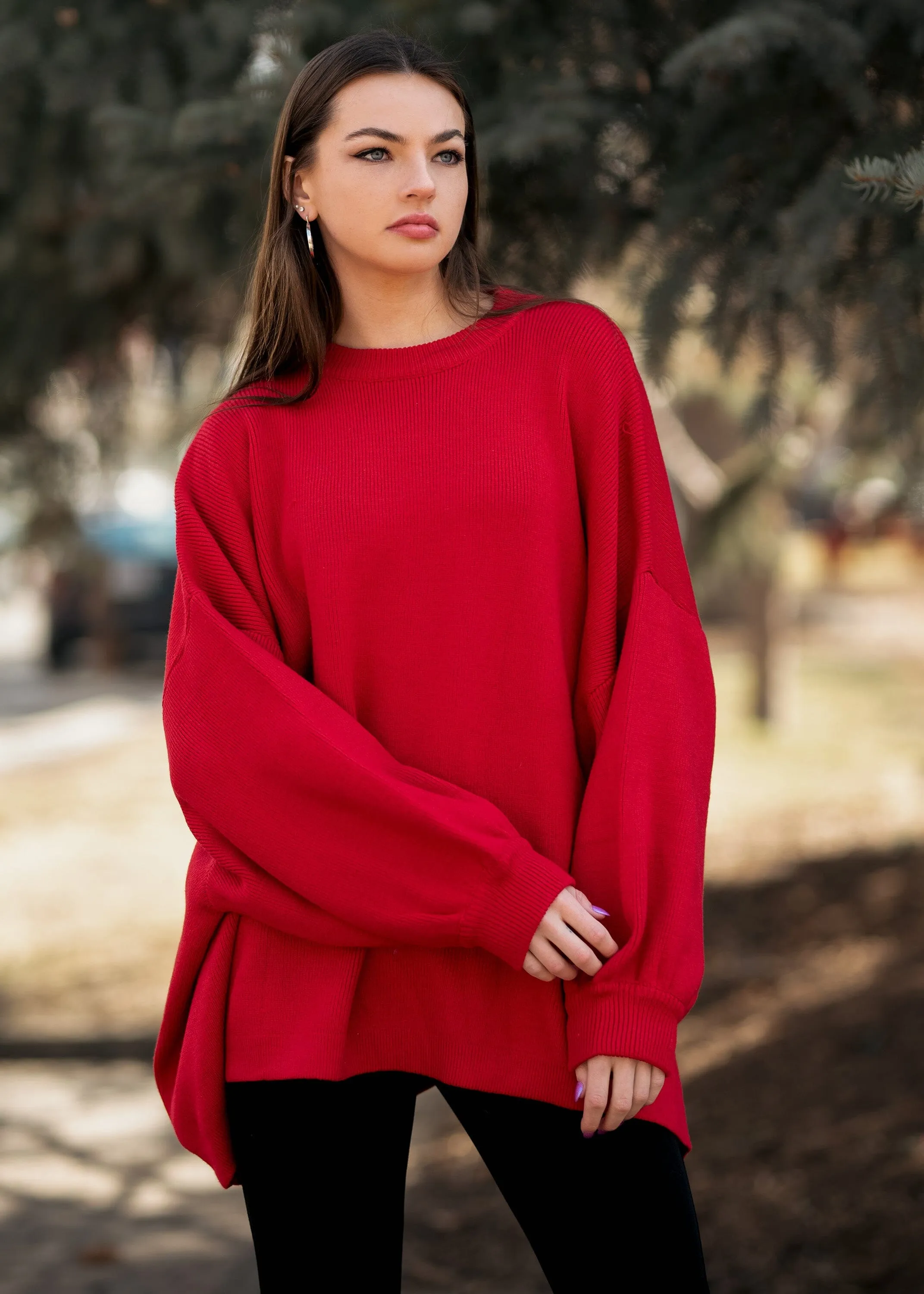 Oversized Balloon Sleeve Sweater