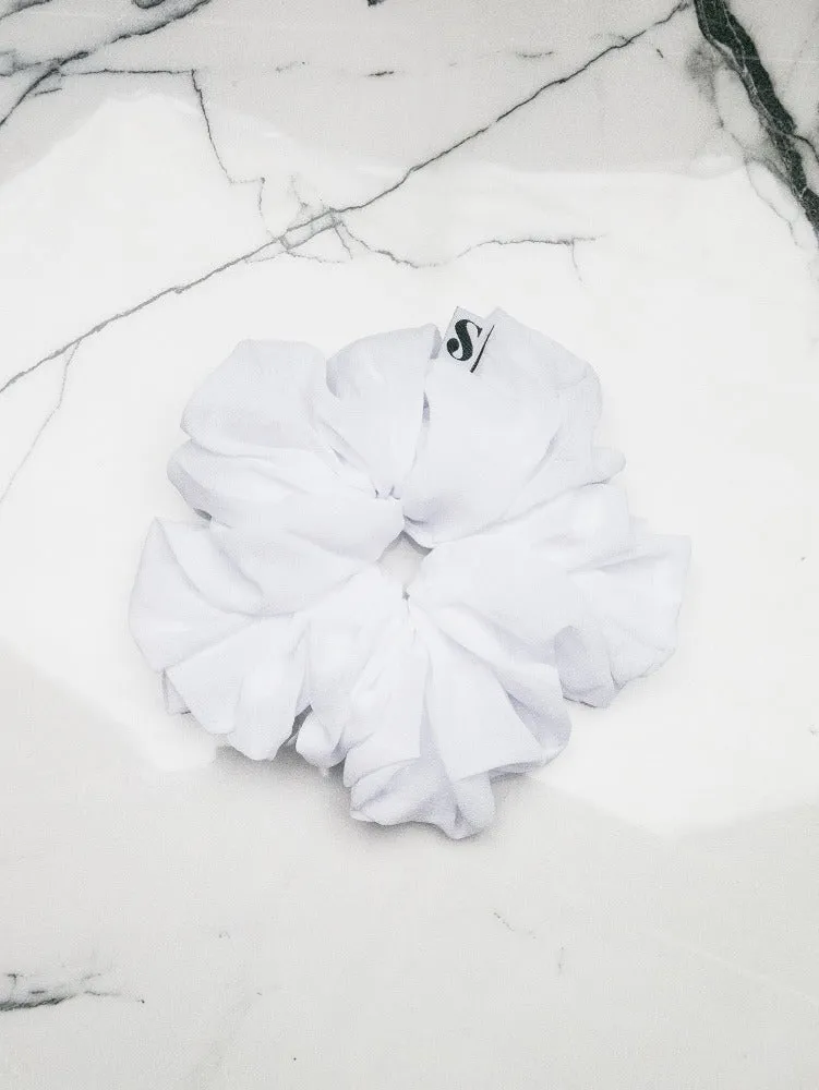 Oversized Chiffon Scrunchie White
