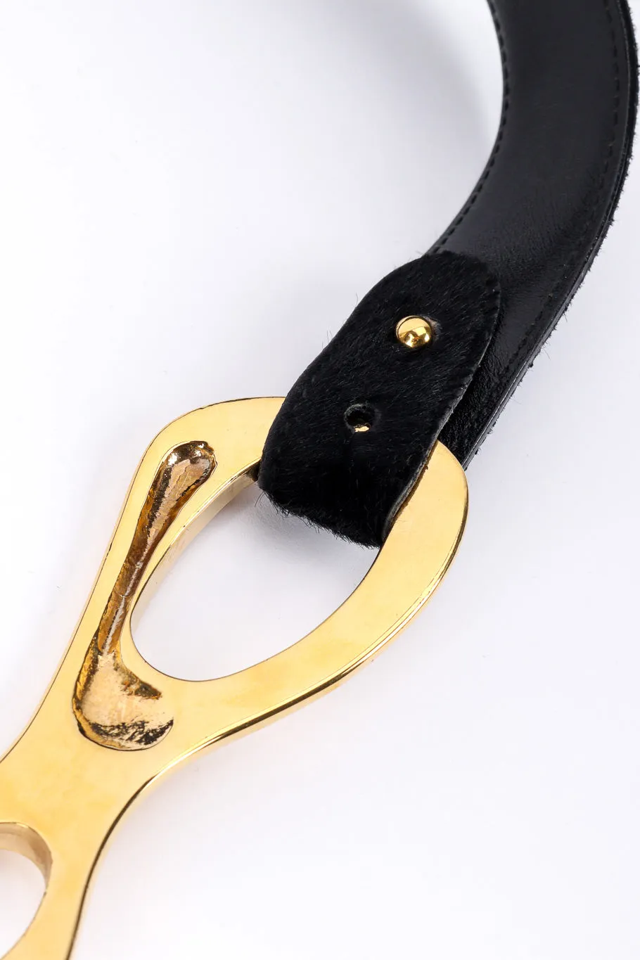 Oversized Horsebit Mohair Belt