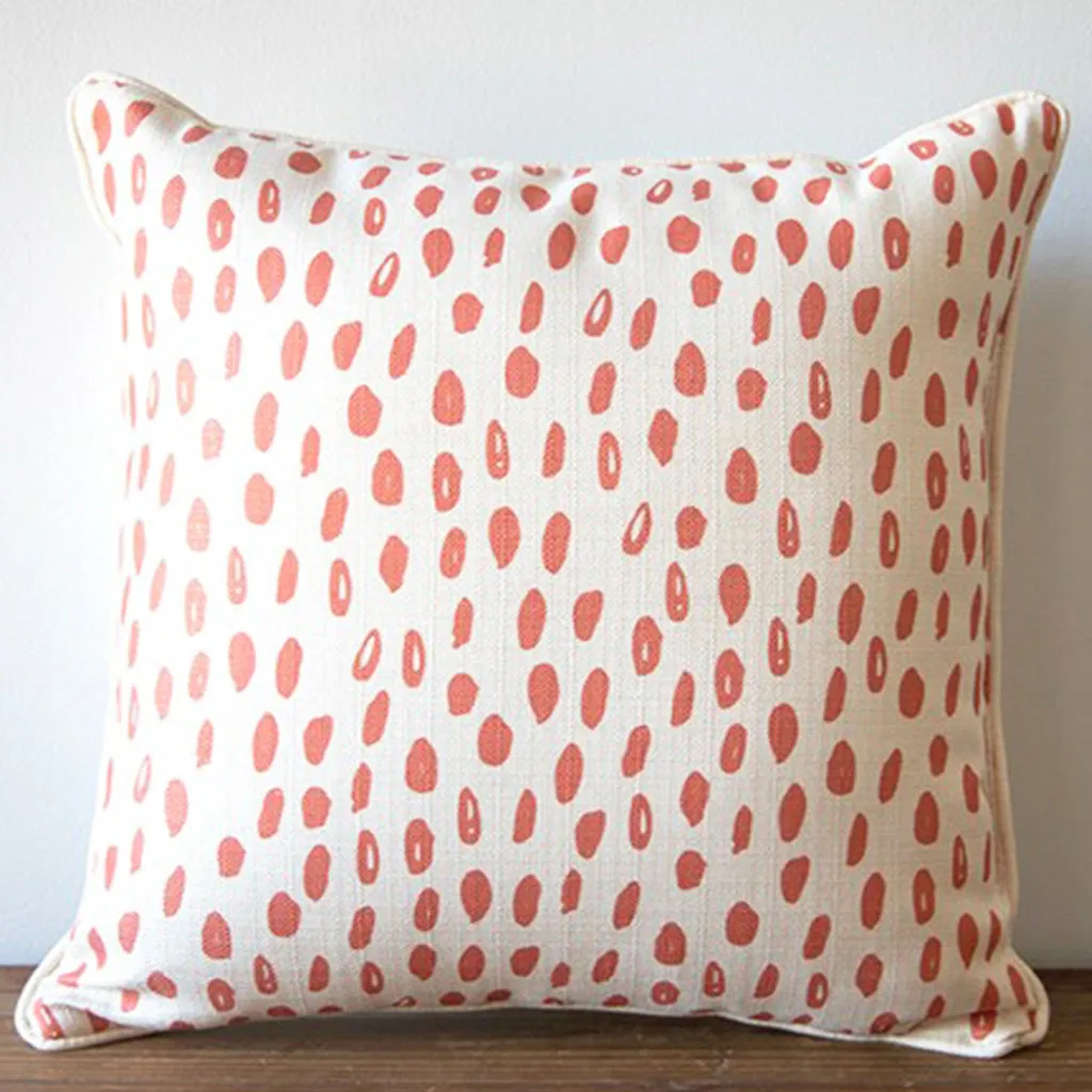 Oversized Orange Dot Square Pillow