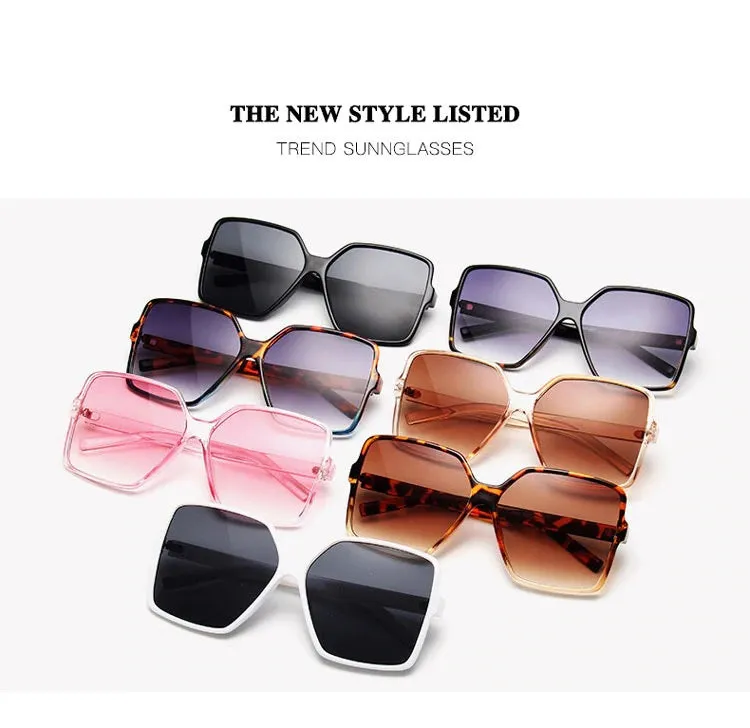 Oversized Sunglasses Women Lady Flat Top Big Frame