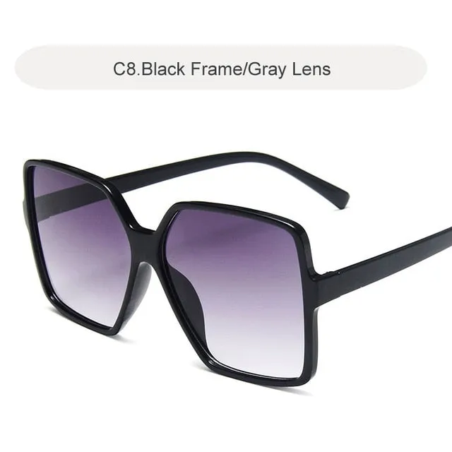 Oversized Sunglasses Women Lady Flat Top Big Frame