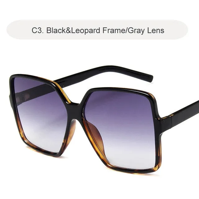Oversized Sunglasses Women Lady Flat Top Big Frame