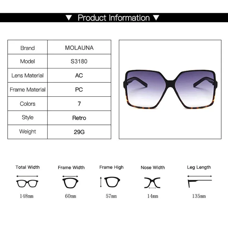 Oversized Sunglasses Women Lady Flat Top Big Frame