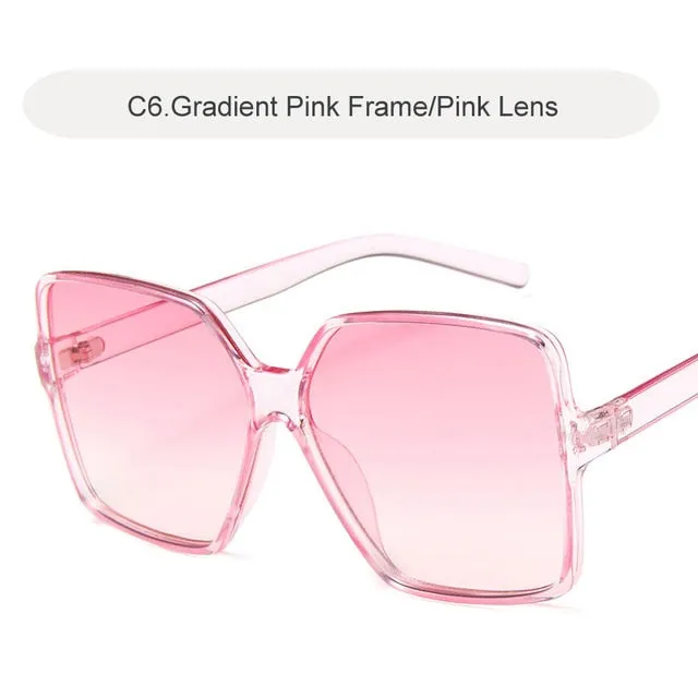 Oversized Sunglasses Women Lady Flat Top Big Frame