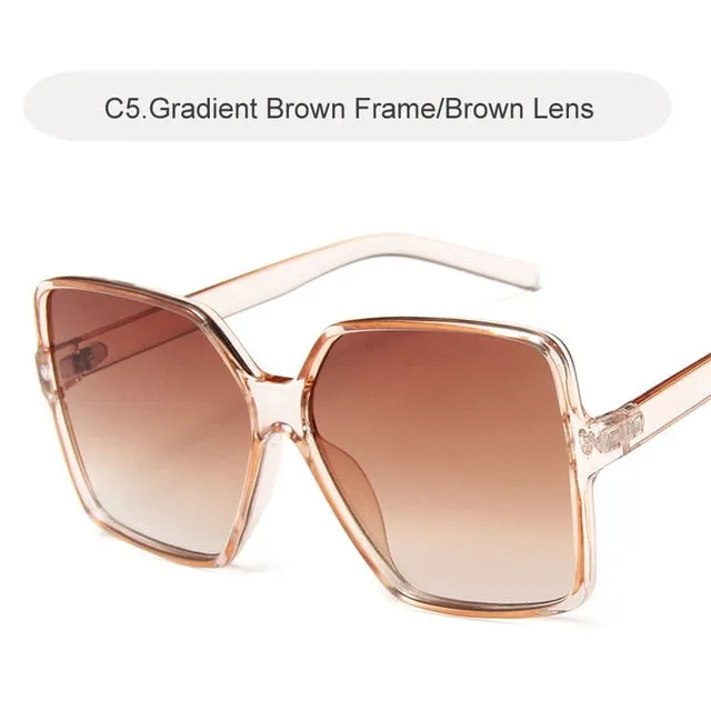 Oversized Sunglasses Women Lady Flat Top Big Frame