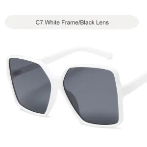 Oversized Sunglasses Women Lady Flat Top Big Frame
