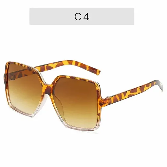 Oversized Sunglasses Women Lady Flat Top Big Frame