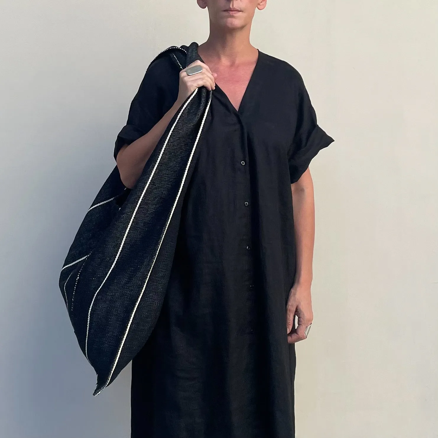 Oversized Tote Pin Stripe