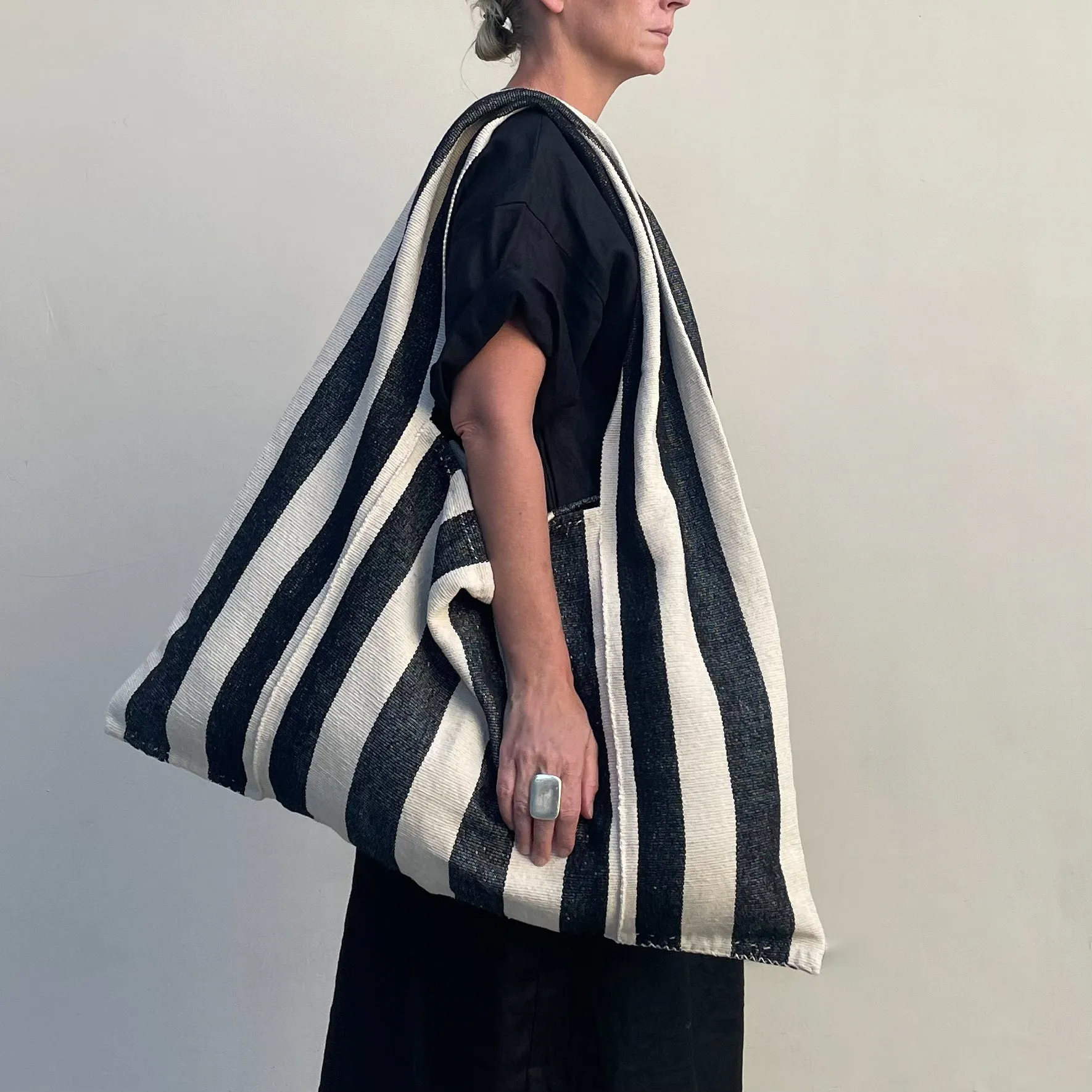 Oversized Tote Wide Stripe