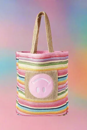 Packed Party Bring on The Fun Woven Rainbow Tote Bag