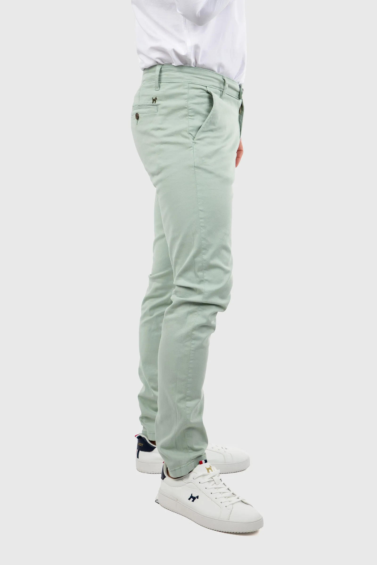 Pantalón Chino Slim Verde Menta