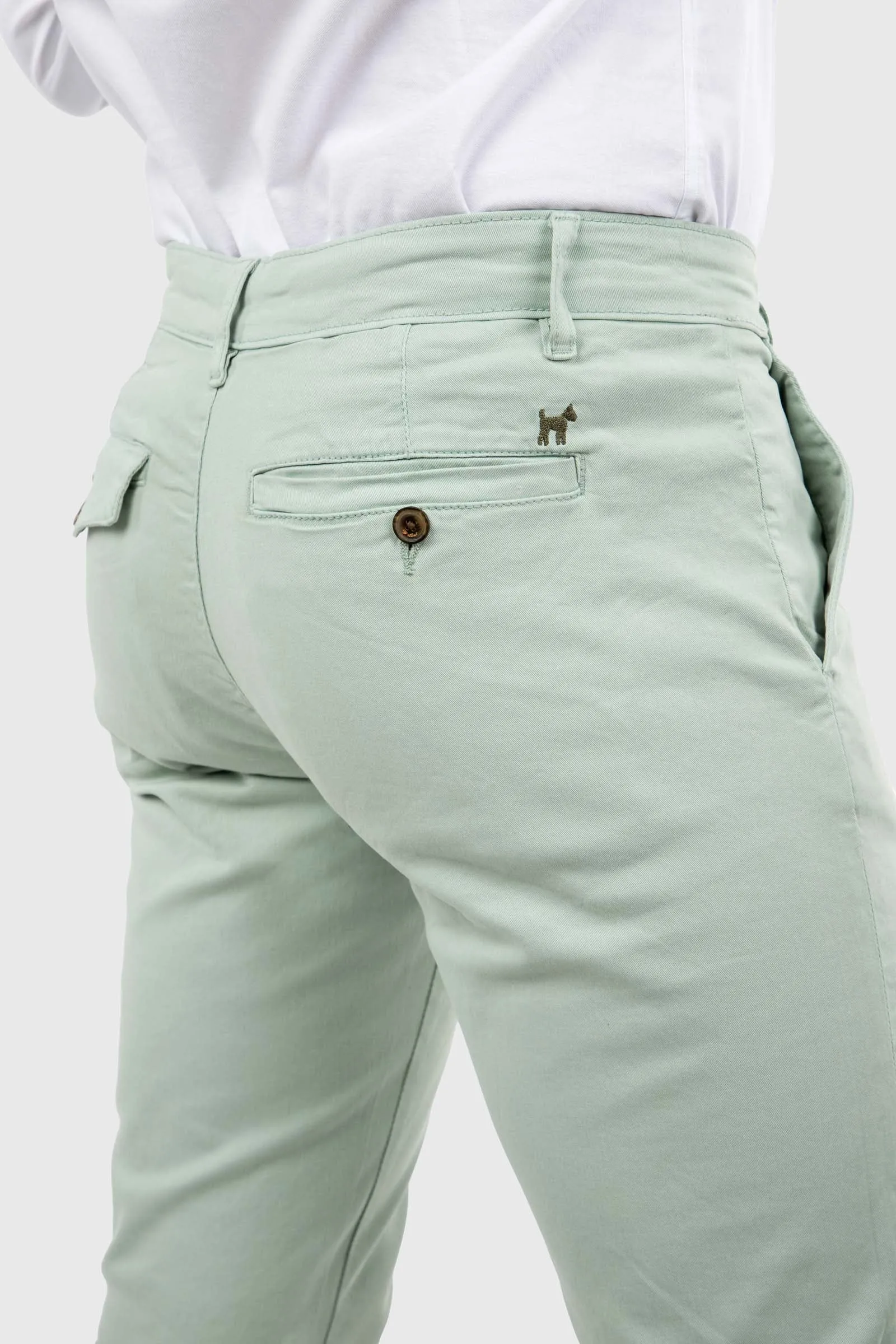 Pantalón Chino Slim Verde Menta