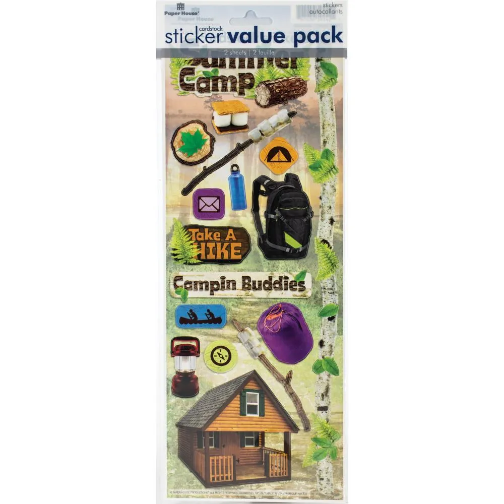 Paper House Value Cardstock Stickers - Outdoors/Camping