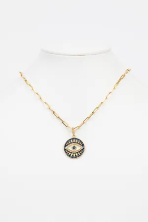 Pave Diamond, Enamel , Vermeil Necklace