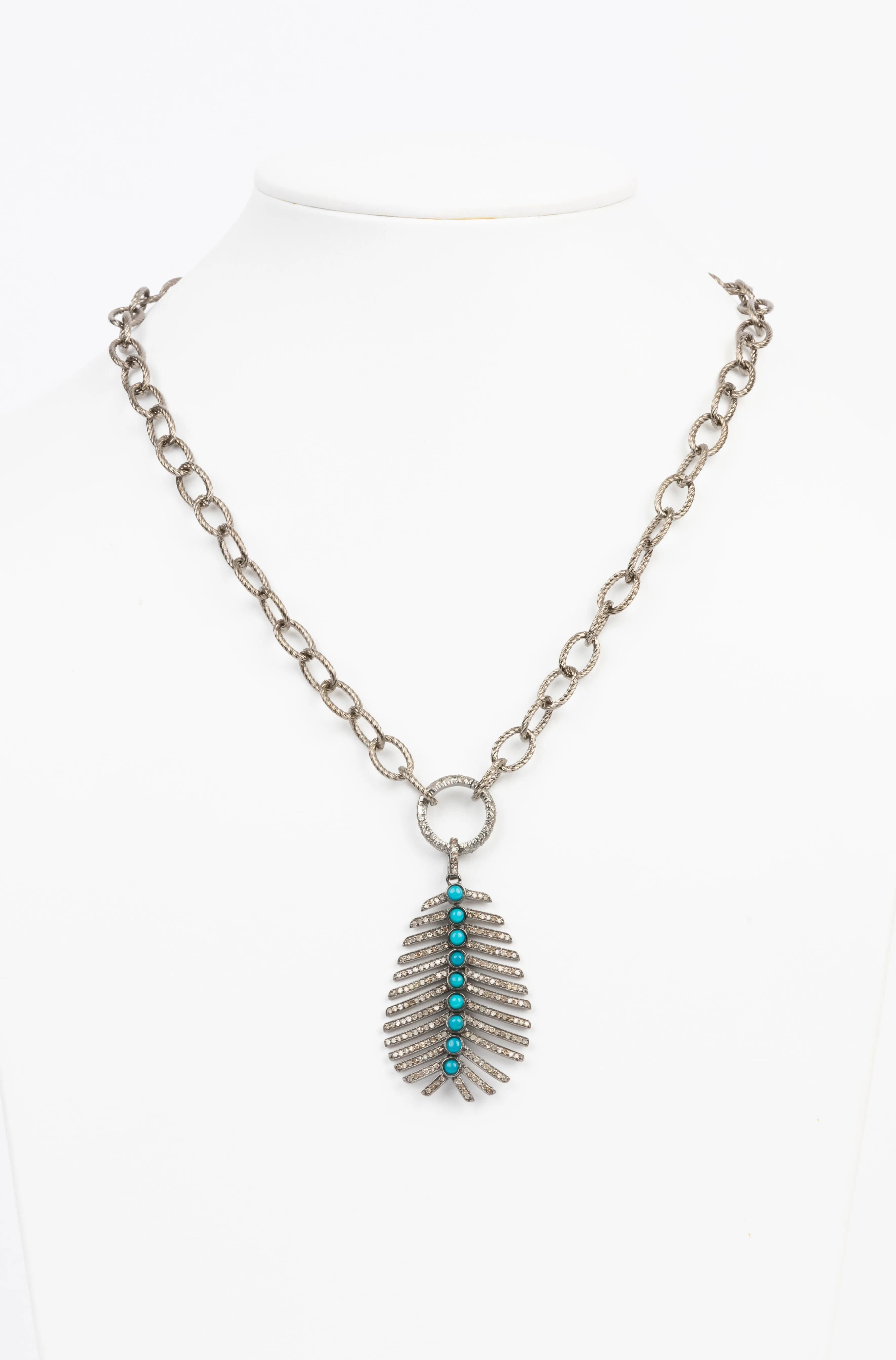 Pave Diamond, Turquoise Necklace