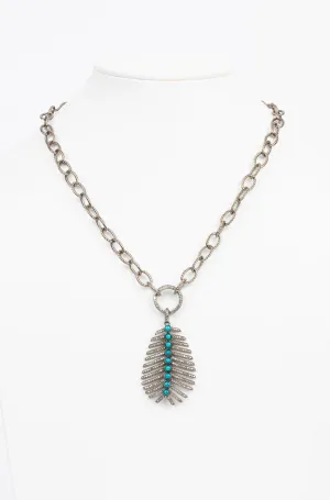 Pave Diamond, Turquoise Necklace