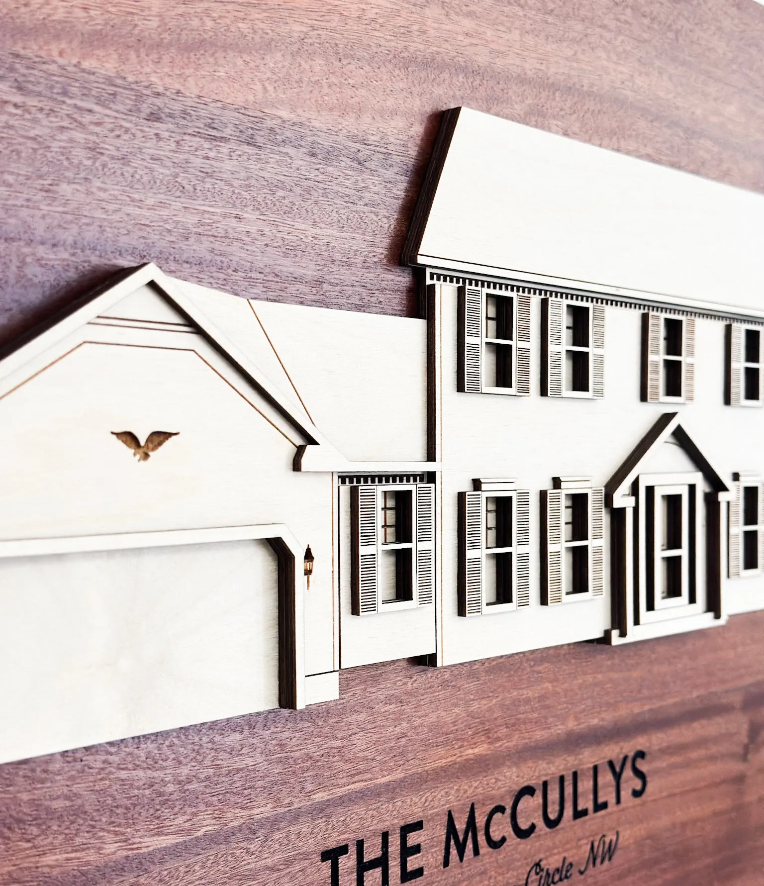 Personalized Layered House Hard Wood Sign