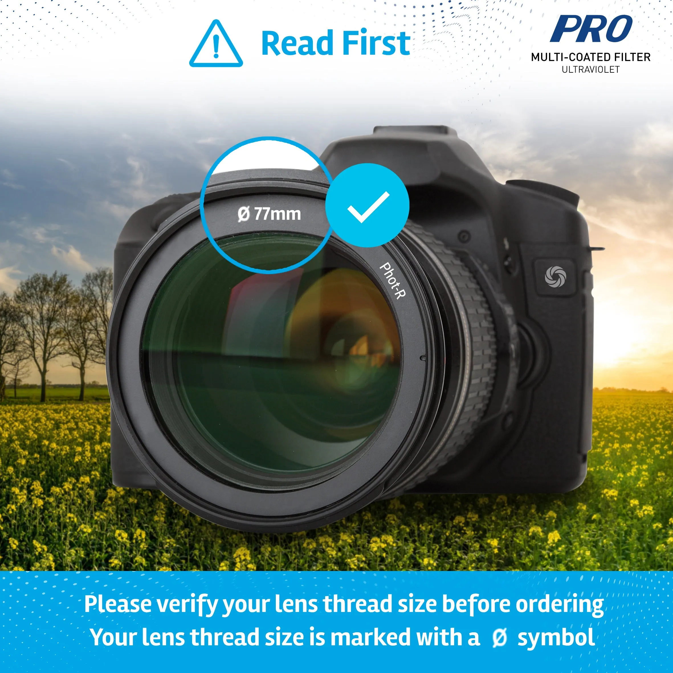Phot-R 77mm Slim Ultraviolet Filter