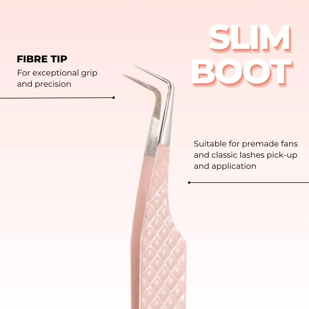 Pink Volume Lash Tweezers – Slim Boot