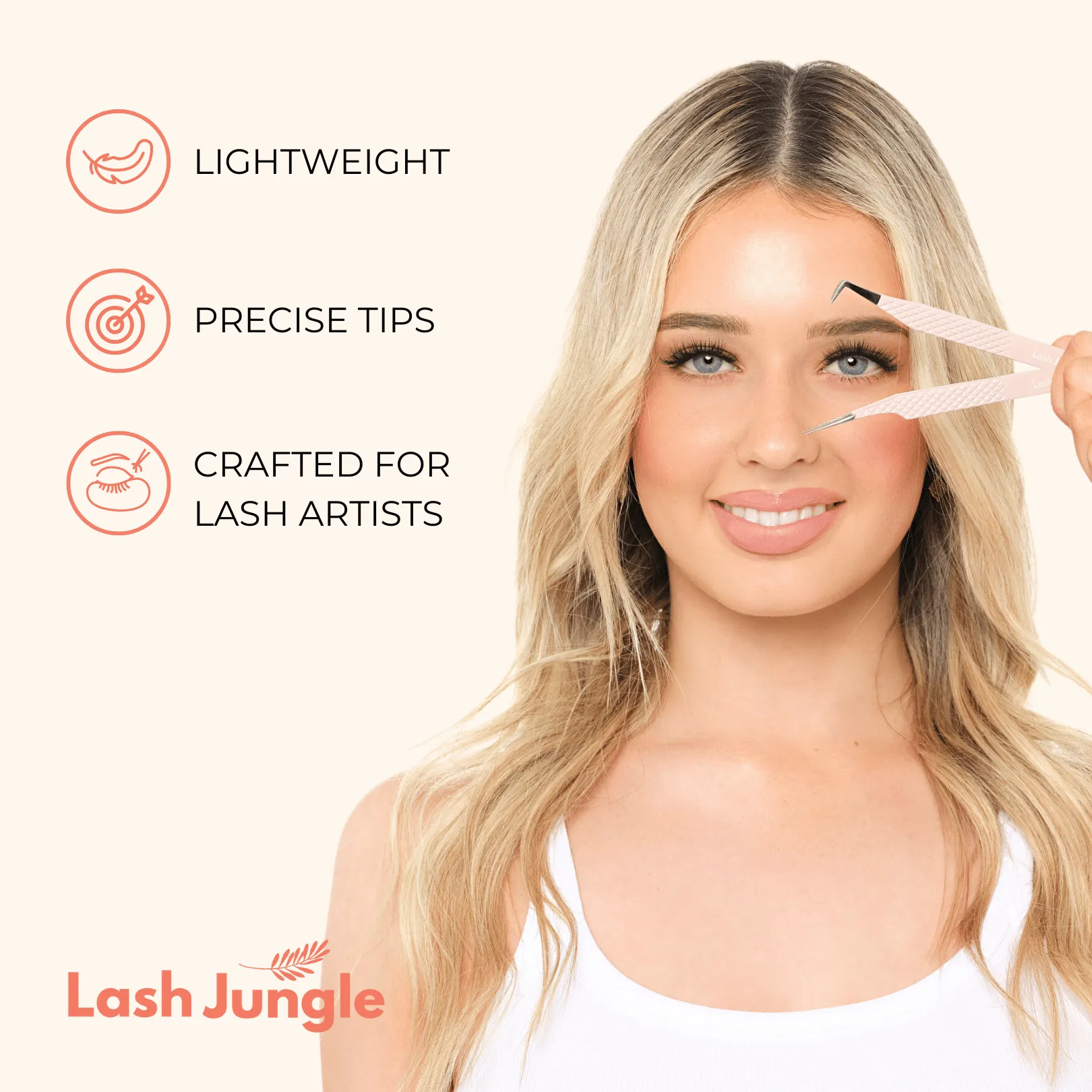 Pink Volume Lash Tweezers – Slim Boot