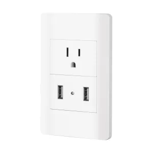 Placa armada blanca contacto y 2 puertos USB 1.5 mód, Lisboa, Volteck 47971