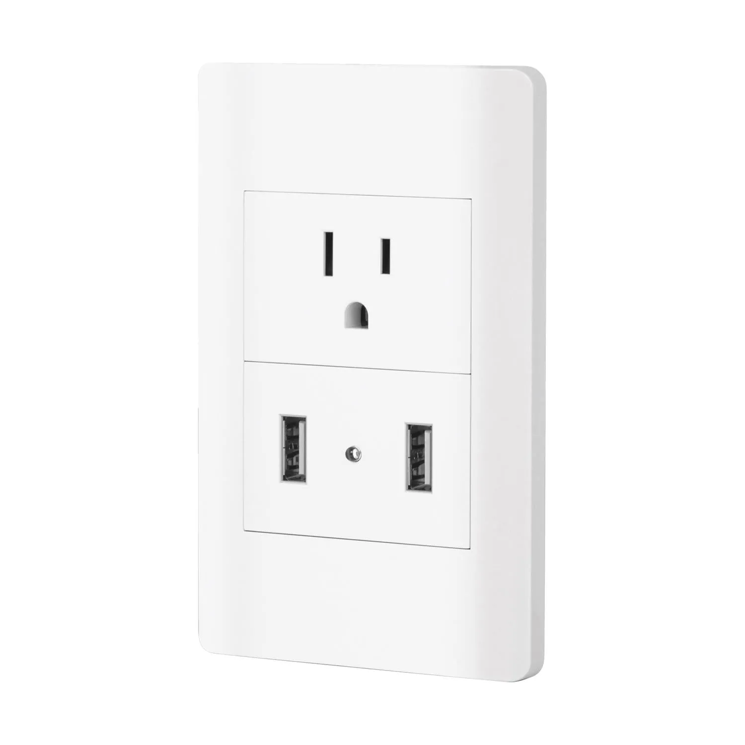 Placa armada blanca contacto y 2 puertos USB 1.5 mód, Lisboa, Volteck 47971